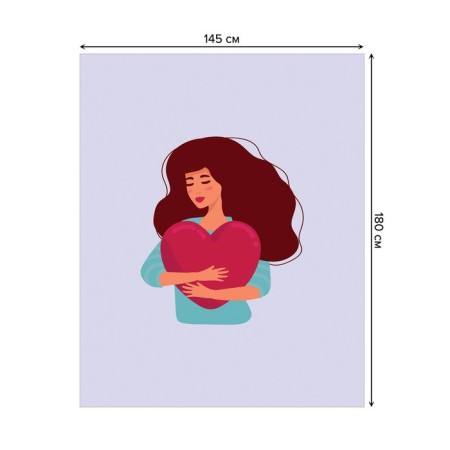 The tablecloth “hugging heart”, rectangular, oxford, size 145x180 cm-1