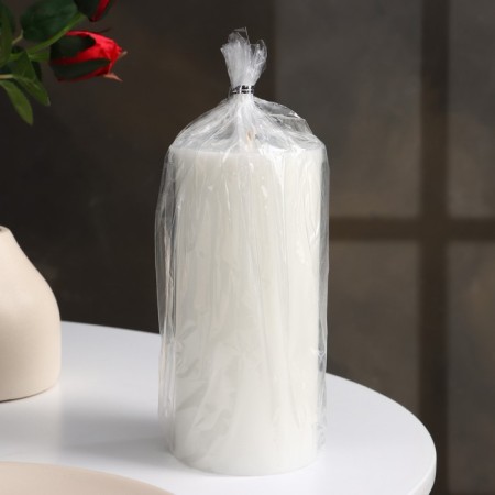 Candle-cylinder smooth, 7x15cm, white, 24 hours-2