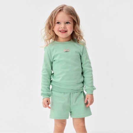Kidsa (sweatshirt, shorts) minku, green color, height 104 cm-1