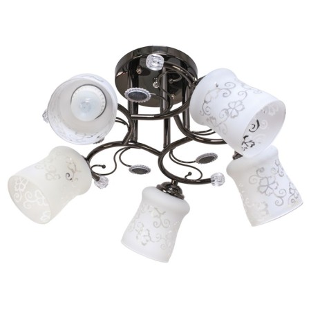 Lamp Ceiling Economy Service 1409LM/5BK WT, 5x60W, E27, 26x60x60 cm, black color black