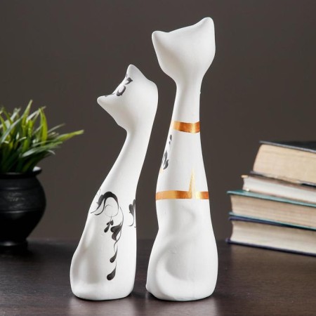 Figure "Love Cats" set 2pcs white 7x9x29cm-2