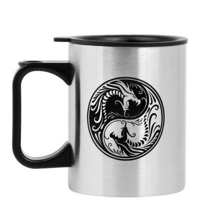Thermal circle, 380 ml, Travel "Yin-Yang. Dragons", 10 x 7.8 cm-1