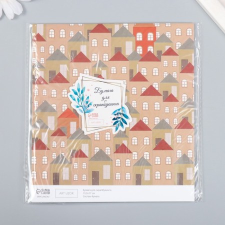 Scrapbooking "Houses" density 180 g 15.5x17 cm-3