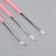 A set of silicone brushes for building and design of nails, 3 pcs, 18 cm, pink color
