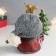 Souvenir Polystone Light "A boy with a squirrel on a gray hat and a Christmas tree in the hands" 12.5x9x14 cm