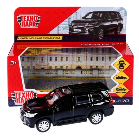 Metal machine "Lexus LX-570" 12 cm, the color is black, doors open, inertial