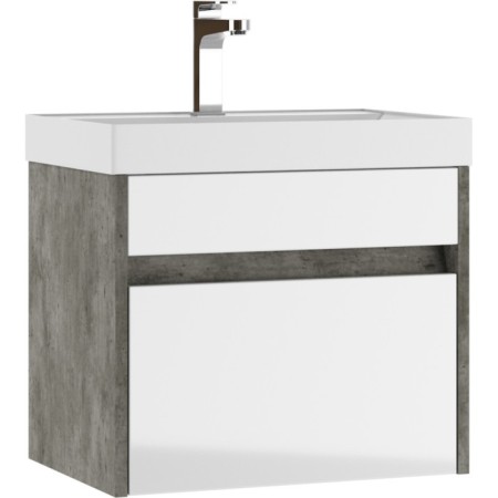 Domino Tumba Karlo under the Classica 50 sink, suspended, concrete, with 1 box