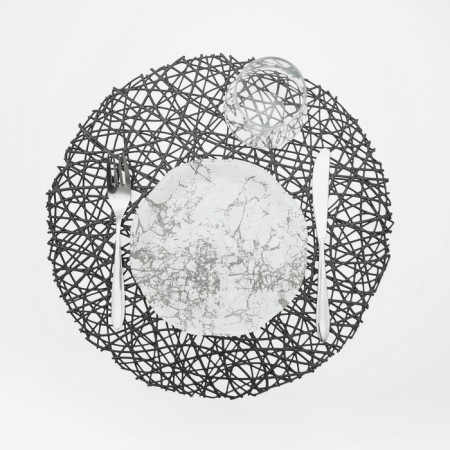 A set of serving napkins on the table “Spider Web”, D = 38 cm, 4 pcs, black color-6