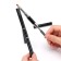 Acryl-gel brush, petal, 14 cm, d-6 × 9 mm, black/silver color