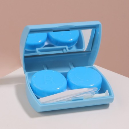Set for contact lenses, in a case with a mirror, 4 objects, color mix-4