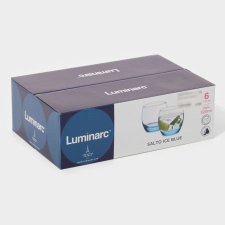 Low glass glass Luminarc Salto, 320 ml, blue color-2