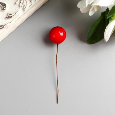 Decor for creativity "Red Berry" set 40 pcs diam 1.4 cm