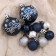 Set of balls plastic D-2.5 cm, D-5 cm, 28 pcs "Snow Night" silver-blue
