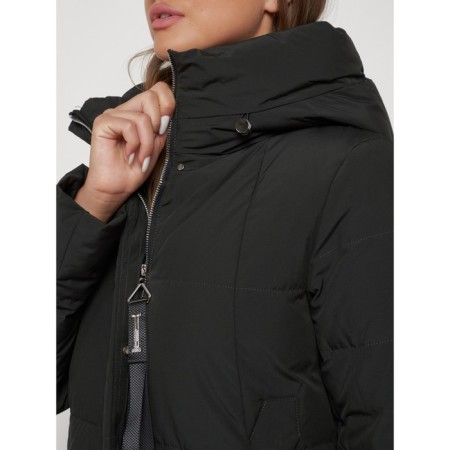 Coat insulated winter female, size 54, dark green color-11