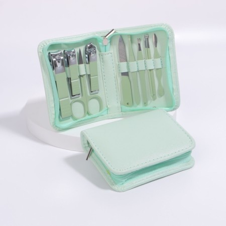 Manicure set, 10 items, in case, turquoise color-2