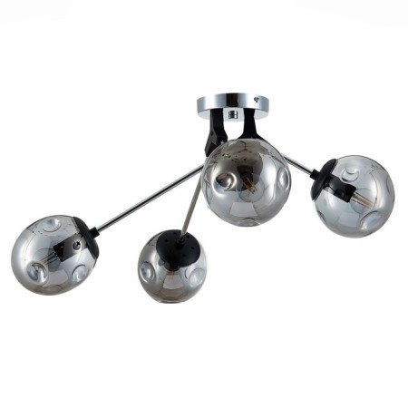 Ceiling EVOLUCE lamp. Sle106002-04. Marea. 4x40 watts, E14, 60x60x29 cm, chrome color, black-5