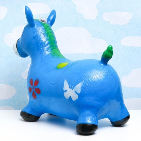 Toy - Children's "Musical Horse" Rubber inflatable, 50x30cm, blue-1