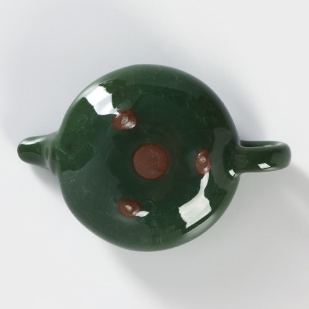A set for the tea ceremony ceramic "lunar stone", 7 objects: kettle 150 ml, 6 PIAL 50 ml, green color-5