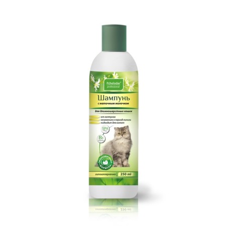 Pchelodar Professional shampoo for long -haired cats, with royal milk, 250 ml