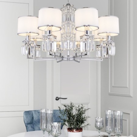 Suspended chandelier with lampshades Zaffiro, 40W, E14, 75x75 cm-3