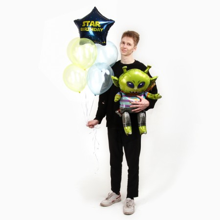 A set of balls "Alien", latex, foil, 7 pcs.-1