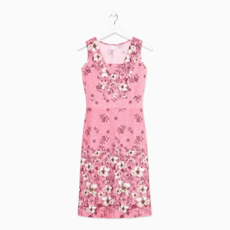 Homemade dress, pink/blue color, size 44-3