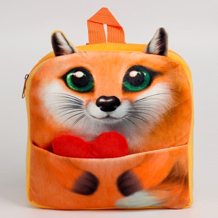 Baby backpack for a girl "Fox" with a heart-1