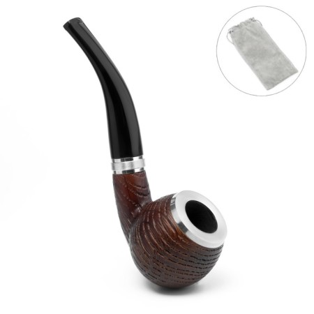 Cooling tube for tobacco "Commander premium", classic, oak, hole D-2 cm, length 14.8 cm