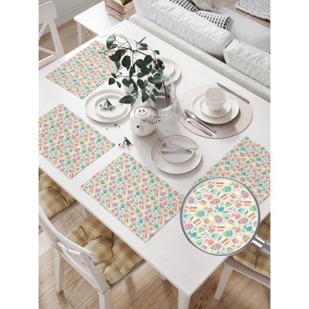 Set of napkins for setting the table "Striped Easter Eggs", rectangular, size 32x46 cm, 4 pcs-1