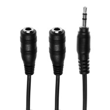 Luazon Jack 3.5 (M)-2xjack 3.5 (F), for 2 headphones, 0.1 m, black
