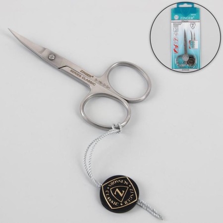 Scissors are manicure, bent, wide, 9 cm, on the blist, the color is silver, B-116-D- (FD) -sh