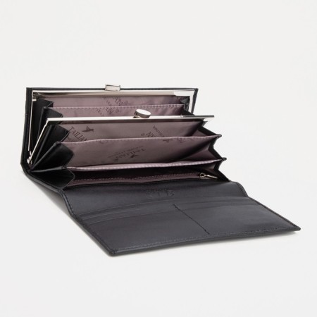 Women's wallet on magnets, black color-2