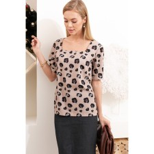 Female blouse, size 50, beige color 60564