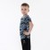 T-shirt for a boy, gray/camouflage color, height 134-140 cm