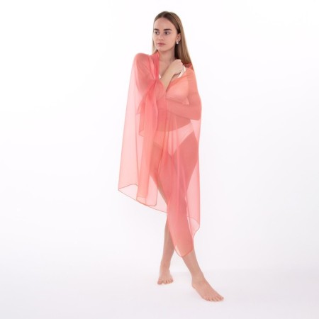 Pareo female, orange color, size 150x95 cm-1