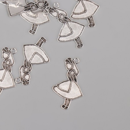 Decor for creativity Metal "Alice" silver 3.2x2 cm