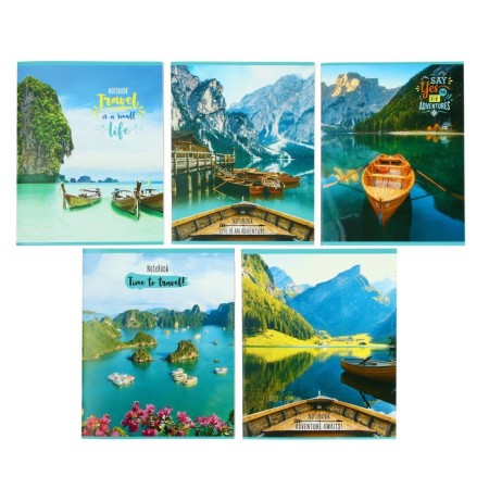 Notebook of 48 sheets in the “Life - Adventure” cage, paper cover, type No. 2 block (gray sheets), mix