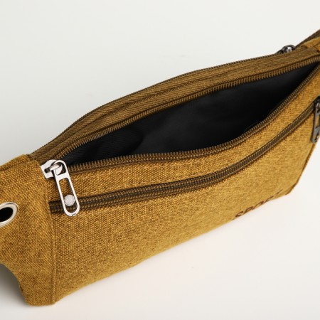 Lightning waist bag, outer pocket, brown color-4