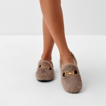 Women's slippers 36, beige color-3