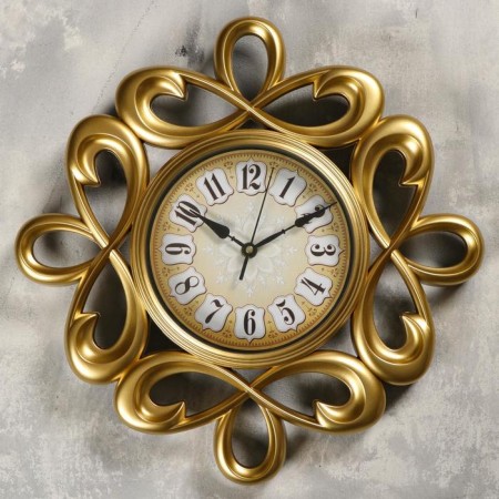 Wall clock, series: interior, "openwork loops", smooth move, d-39 cm