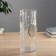 VAZA Glass "Milagros" texture of wood, 25x9.5 cm, transparent