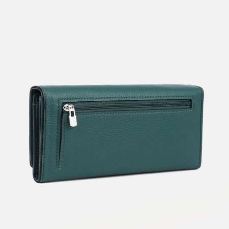 Women's wallet on magnets, green color-1