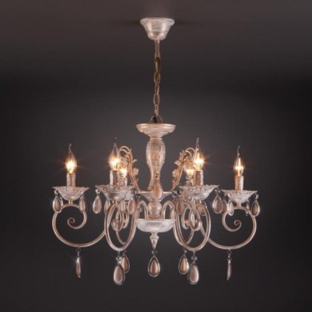 Chandelier Galatea, 6x60W E14, white color-1