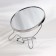 The desktop mirror is a suspended “circle”, bilateral, with an increase, D mirror surface 14 cm, silver color