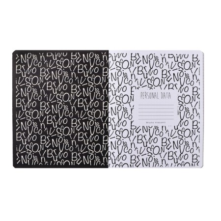Notebook of 48 sheets in the Black & White.new cage, covered cartoon, lamination "Soft-Tach", mix-1