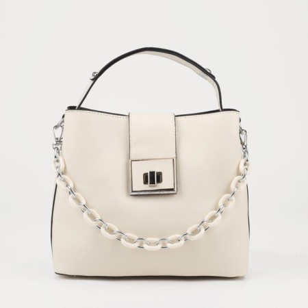 Bag Female Tout with zipper, beige color