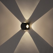 Facade lamp “Cube”, FSD-014, 4 W, 3000K, 2 rays, IP65, 220 V, metal, black