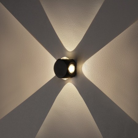 Facade lamp “Cube”, FSD-014, 4 W, 3000K, 2 rays, IP65, 220 V, metal, black