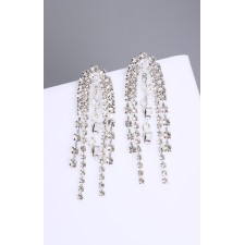 Hanging earrings with rhinestones 