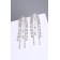 Hanging earrings with rhinestones "Waterfall" bunch, white color in silver